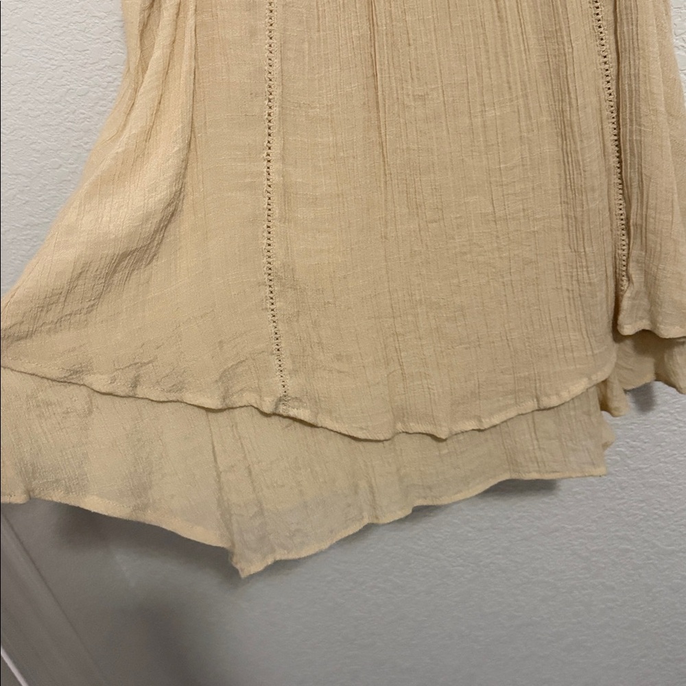 Style & Co EUC Boho Beige Lace Detail Layered Sleeveless Blouse Size 0X - Picture 4 of 6